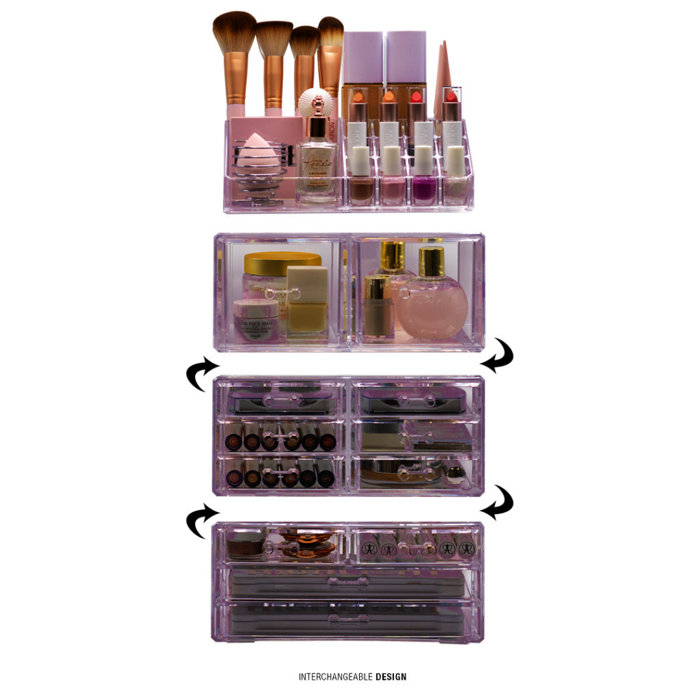 Sorbus Cosmetic Makeup And Jewelry Storage Case Tower Display Organizer